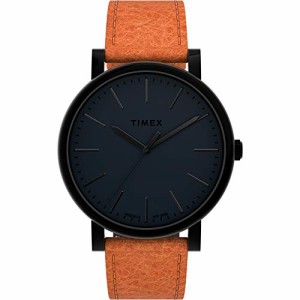 腕時計 タイメックス メンズ Timex Men's Originals 42mm Watch ? Black Case & Dial with Brown Genui