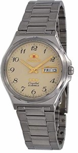 腕時計 オリエント メンズ Orient FAB02004C Men's 3 Star Stainless Steel Day Date Easy Reader Beige D