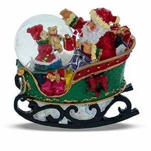 スノーグローブ 雪 置物 Santa's Joyful Sleigh Ride: Miniature Snow Water Globe
