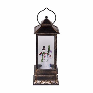 スノーグローブ 雪 置物 Alpine Corporation 11" H Indoor Lantern Snowman Snow Globe Holiday Decoration