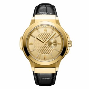 腕時計 高級メンズ JBW Men's Saxon 48 0.16 ctw Diamond 18K Gold-Plated Stainless Steel Watch J6373C