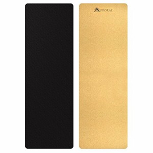 ヨガマット フィットネス AURORAE PRO Natural Cork/Rubber Yoga Mat. 73" x 24 1/2" x 5mm Thick. Anti T