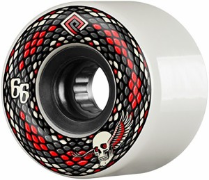 ウィール タイヤ スケボー Powell Peralta Snakes 66mm 75A White Skateboard Wheels