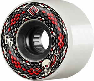ウィール タイヤ スケボー Powell Peralta Snakes White / Black Skateboard Wheels - 66mm 75a (Set of 4