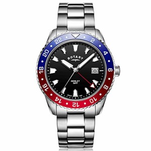 腕時計 ロータリー メンズ Rotary Gents Stainless Steel Red/Blue GMT Henley Stainless Steel Bracelet 