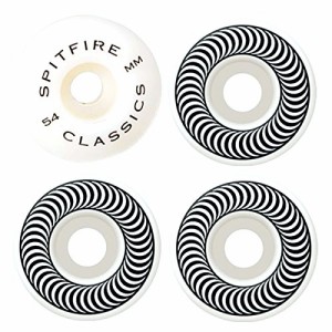 ウィール タイヤ スケボー Spitfire Unisex Adult Formula-Four Classic Wheels - White, 54 mm