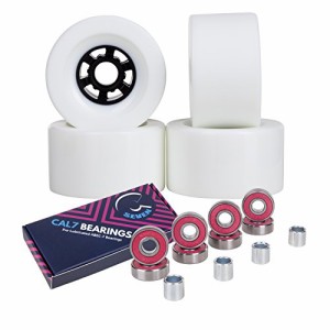 ウィール タイヤ スケボー Cal 7 83mm 78A Cruiser Skateboard Wheels, Longboard Flywheel (Solid White)