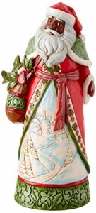 エネスコ Enesco 置物 インテリア Enesco Jim Shore Heartwood Creek Santa with Winter Scene Figurine, 