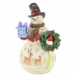 エネスコ Enesco 置物 インテリア Enesco Jim Shore HWC Snowman with Deer Scene