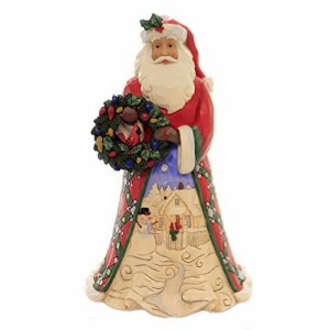 エネスコ Enesco 置物 インテリア Enesco Jim Shore Santa with Wreath Christmas Figurine 6005247 New