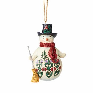 エネスコ Enesco 置物 インテリア Enesco Jim Shore Heartwood Creek Wonderland Snowman w/Broom Ornamen