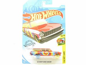 ホットウィール マテル ミニカー Hot Wheels 2019 Hw Art Cars '64 Chevy Nova Wagon, 188/250 Red