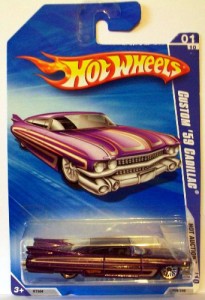 ホットウィール マテル ミニカー 2010 Hot Wheels 159/240 Custom '59 Cadillac, Purple 1:64