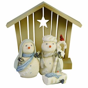 エネスコ Enesco 置物 インテリア Enesco Heart of Christmas Snowman Nativity Figurine Set, 4.5 Inch, 