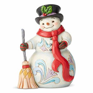 エネスコ Enesco 置物 インテリア Enesco Jim Shore Heartwood Creek Snowman with Broom and Scarf Figur