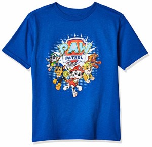 パウパトロール 子供服 半袖Tシャツ 5T 日本サイズ110-120相当 ブルー 複数キャラクター キッズ フ