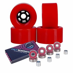 ウィール タイヤ スケボー Cal 7 90mm 78A Cruiser Skateboard Wheels, Longboard Flywheel (Solid Red)