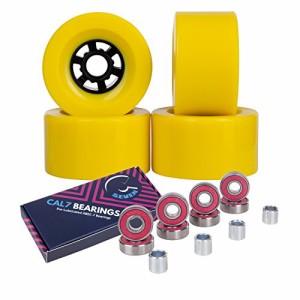 ウィール タイヤ スケボー Cal 7 83mm 78A Cruiser Skateboard Wheels, Longboard Flywheel (Solid Neon Y