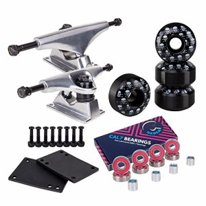 ウィール タイヤ スケボー Cal 7 5.0 Inch Skateboard Trucks, 52mm Wheels, Plus Bearings Combo Set (Si