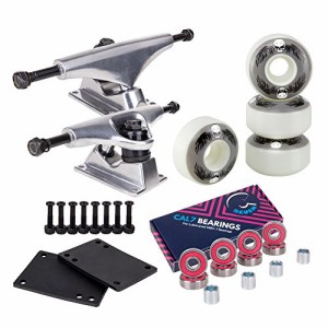 ウィール タイヤ スケボー Cal 7 5.25 Inch Skateboard Trucks, 52mm Wheels, Plus Bearings Combo Set (S