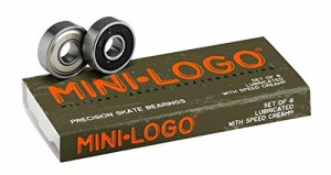 ベアリング スケボー スケートボード Mini-Logo Skateboards Bearings (Pack of 8), Silver