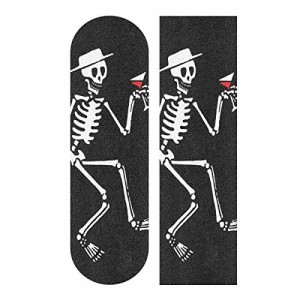 デッキテープ グリップテープ スケボー Human Skull Drinking Skateboard Grip Tape Skeleton Scoot
