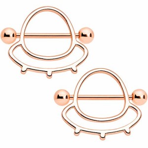 ボディキャンディー ボディピアス アメリカ Body Candy 2Pc 14G Nipplerings Piercing Women PVD 