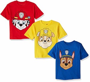 パウパトロール 子供服 半袖Tシャツ 3枚組 2T 日本サイズ95相当 レッドマーシャル、イエローラブ