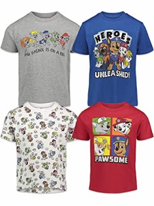 パウパトロール 子供服 半袖Tシャツ 4枚組 4T 日本サイズ110相当 チェイス マーシャル ラブル ロッ