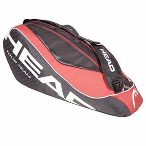 テニス バッグ ラケットバッグ HEAD Tour Team 6R Combi Tennis Bag, Charcoal/Coral