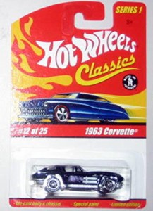 ホットウィール Hot Wheels クラシックス シリーズ1 1963コルベット 12/25 ブラック ビークル ミニカー