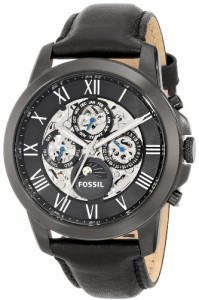 フォッシル Fossil Grant Automatic Black Leather Watch メンズ腕時計 ケース44?o レザーストラップ ME3028