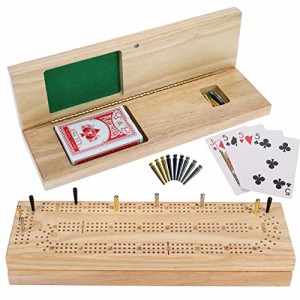 ボードゲーム 英語 アメリカ WE Games Wooden Cribbage Board Game Set, Continuous 3 Track for 2-3 Pla