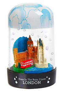 スノーグローブ 雪 置物 London RainGlobe: Even in The Rain, I Love London - The Globe That Rains!