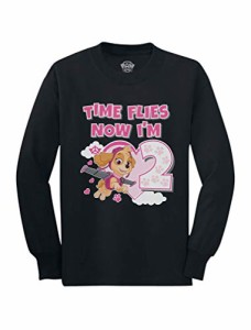 パウパトロール 子供服 長袖Tシャツ 3T 日本サイズ100相当 スカイ ブラック キッズ ファッション 