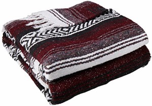 ヨガマット フィットネス YogaDirect Deluxe Mexican Yoga Blanket, Burgundy, 76-Inch x 57-Inch