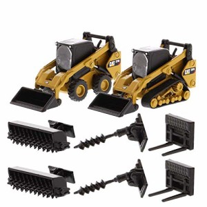 Diecast Masters ミニチュア ミニカー Set of 2 Pieces CAT Caterpillar 272D2 Skid Steer Loader and CAT C