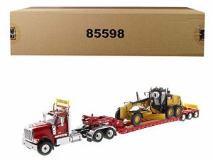 Diecast Masters ミニチュア ミニカー International HX520 Tandem Tractor Red with XL 120 Lowboy Trailer