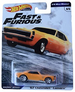 ホットウィール マテル ミニカー Hot Wheels 1/4 Mile Muscle '67 Chvrolet Camaro 4/5, Yellow [Fast 