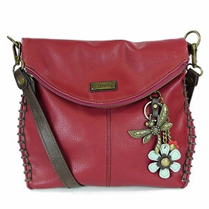 chala バッグ パッチ CHALA Crossbody with Charming Dragonfly Keychain -9 Color options (Burgundy_ Metal D