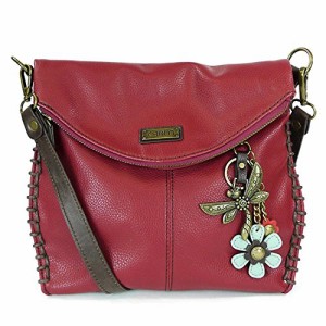 chala バッグ パッチ Chala Charming Burgundy Convertible Crossbody Purse with Dragonfly Key Fob Charm