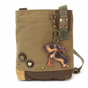 chala バッグ パッチ Chala Wiener Dog Patch Crossbody Bag, Olive