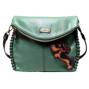 CHALA Satchel Purse With Detachable Strap - Faux Leather Multi-Compartment Bag (Cactus Turquoise)