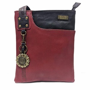 chala バッグ パッチ CHALA SWING Pack Small Cross-Body Purse with Metal Mini Keychain (Burgundy_ Mini Sun