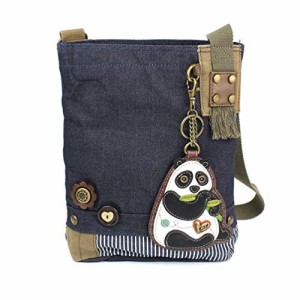 chala バッグ パッチ Chala Patch Cross-Body Women Handbag, Blue Denim Canvas Messenger Bag (New Panda Den