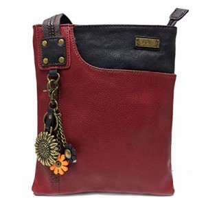 chala バッグ パッチ CHALA SWING Pack Smartphone Cross-Body Purse Purse Charm (Burgundy_Metal Sunflower)