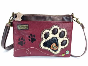 chala バッグ パッチ Chala Mini Crossbody Phone Purse with 2 Adjustable Straps (Burgundy- Paw)