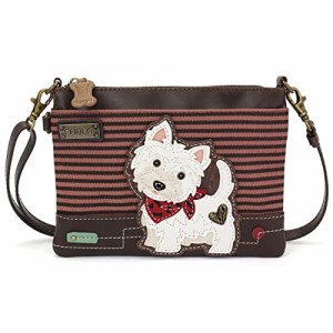 chala バッグ パッチ Chala Westie Mini Crossbody Phone Purse with Burgundy Stripe (Westie)