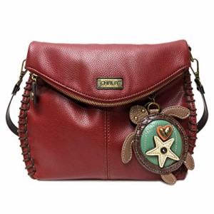 chala バッグ パッチ CHALA Charming Crossbody Bag Shoulder Handbag With Flap Top and Zipper Burgundy (Sea