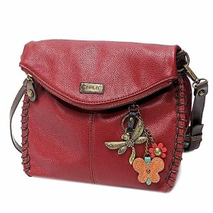 chala バッグ パッチ CHALA Charming Crossbody Shoulder Handbag With Zipper Flap Top and Key Fob- Burgundy